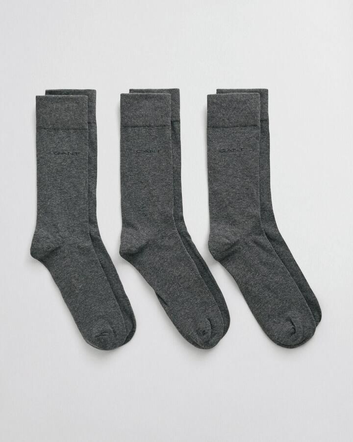 Gant Basic sokken SOFT COTTON SOCKS 3-PACK met logo-opdruk op de enkel (set 3 paar 3)