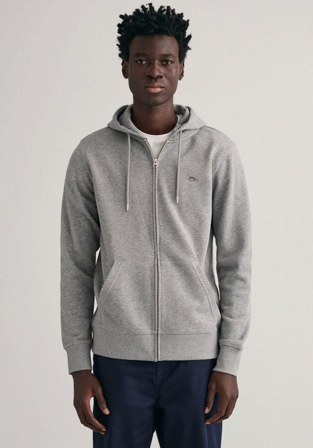 Gant Capuchonsweatvest REG SHIELD FULL ZIP HOODIE met logoborduursel op borsthoogte - Foto 5