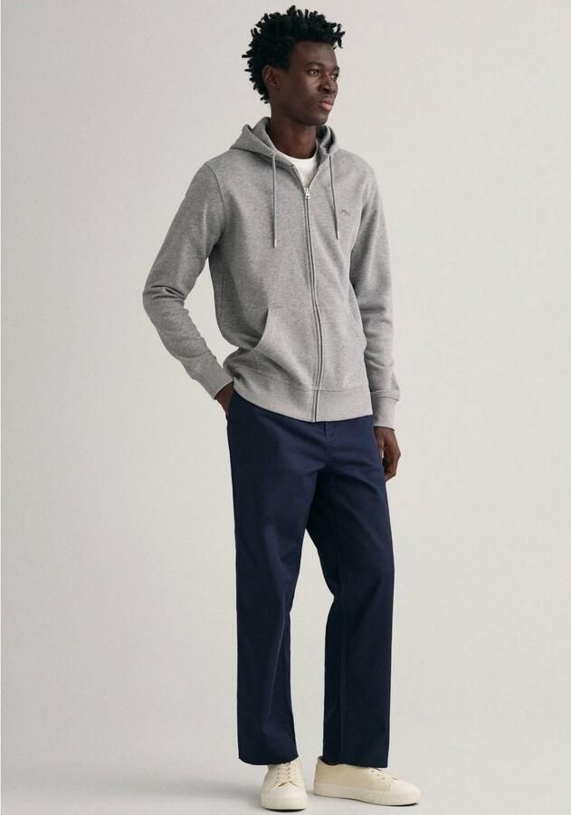 Gant Capuchonsweatvest REG SHIELD FULL ZIP HOODIE met logoborduursel op borsthoogte - Foto 4