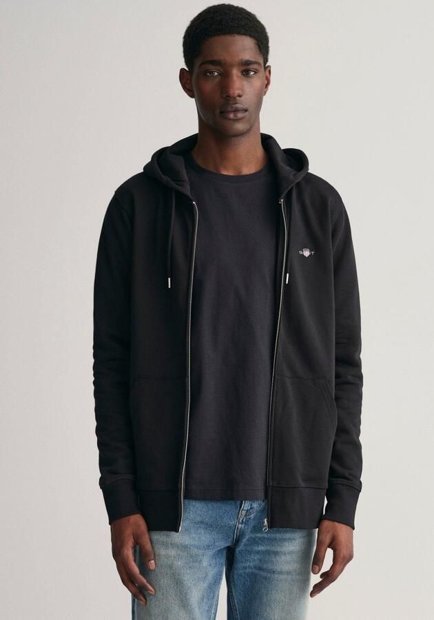Gant Capuchonsweatvest REG SHIELD FULL ZIP HOODIE met logoborduursel op borsthoogte - Foto 5