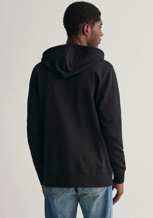 Gant Capuchonsweatvest REG SHIELD FULL ZIP HOODIE met logoborduursel op borsthoogte - Foto 3