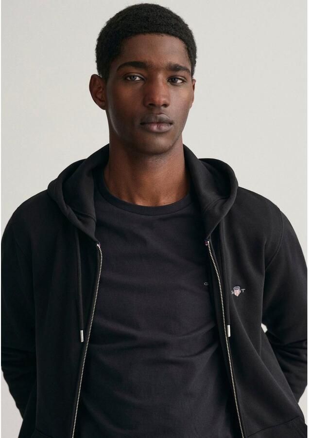 Gant Capuchonsweatvest REG SHIELD FULL ZIP HOODIE met logoborduursel op borsthoogte - Foto 2