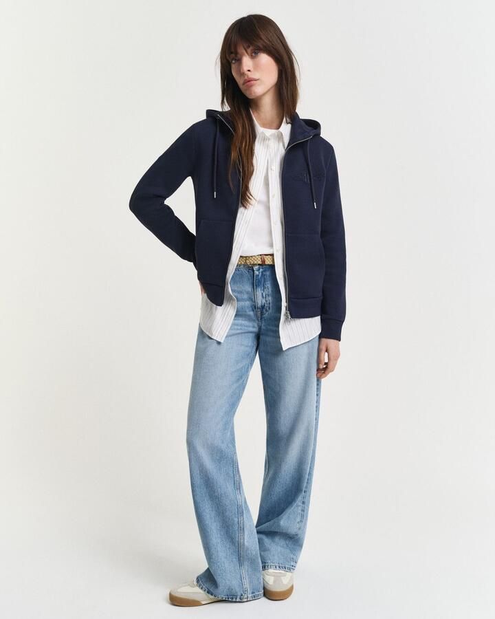 Gant Capuchonsweatvest REG TONAL SHIELD ZIP HOODIE Merkborduurwerk capuchon ribboorden - Foto 3