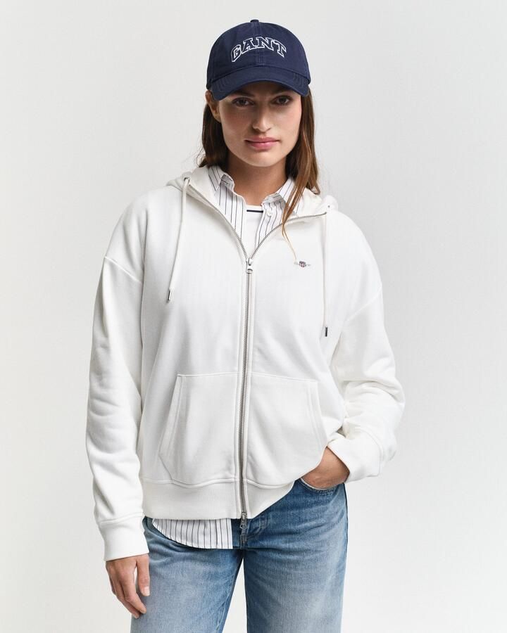 Gant Capuchonsweatvest SHIELD ZIP HOODIE Grafische -borduursel op de borst - Foto 15