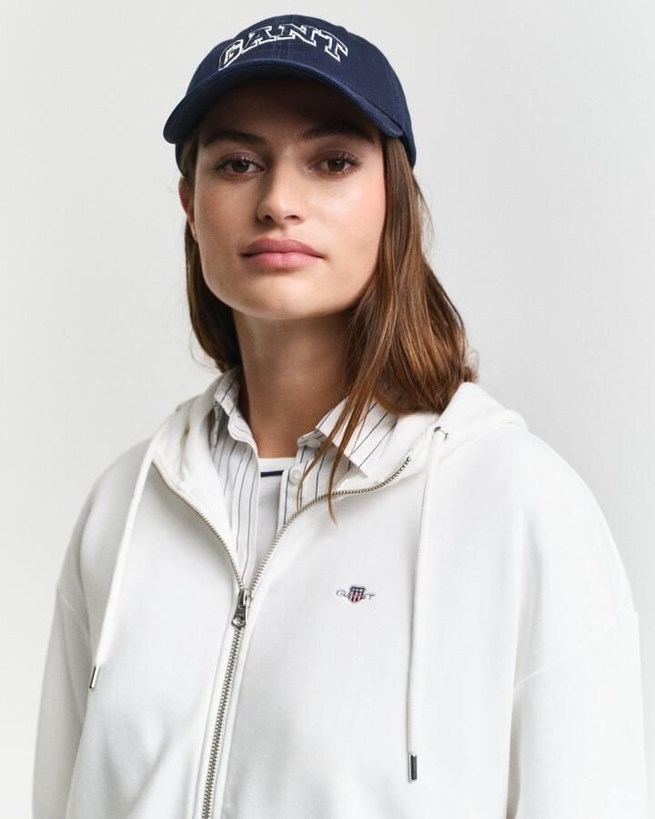 Gant Capuchonsweatvest SHIELD ZIP HOODIE Grafische -borduursel op de borst - Foto 4