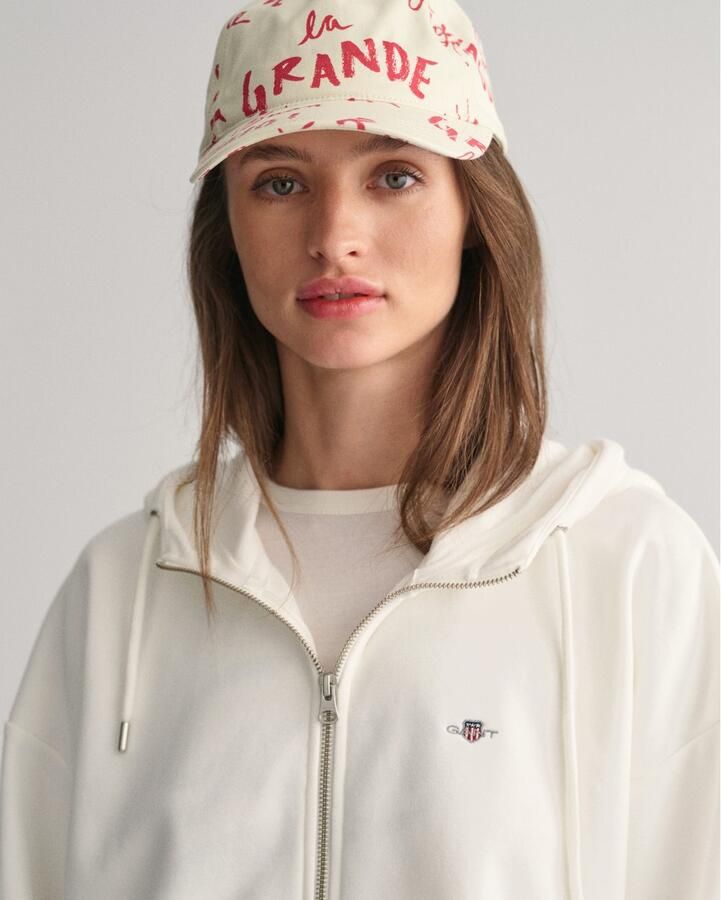 Gant Capuchonsweatvest SHIELD ZIP HOODIE Grafische -borduursel op de borst