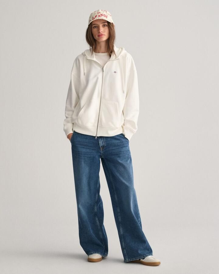 Gant Capuchonsweatvest SHIELD ZIP HOODIE Grafische -borduursel op de borst - Foto 5