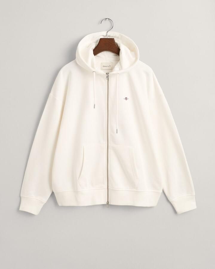 Gant Capuchonsweatvest SHIELD ZIP HOODIE Grafische -borduursel op de borst - Foto 6