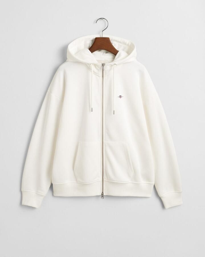 Gant Capuchonsweatvest SHIELD ZIP HOODIE Grafische -borduursel op de borst - Foto 9