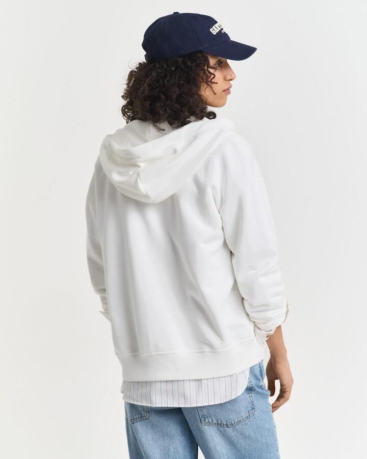 Gant Capuchonsweatvest SHIELD ZIP HOODIE Grafische -borduursel op de borst - Foto 11