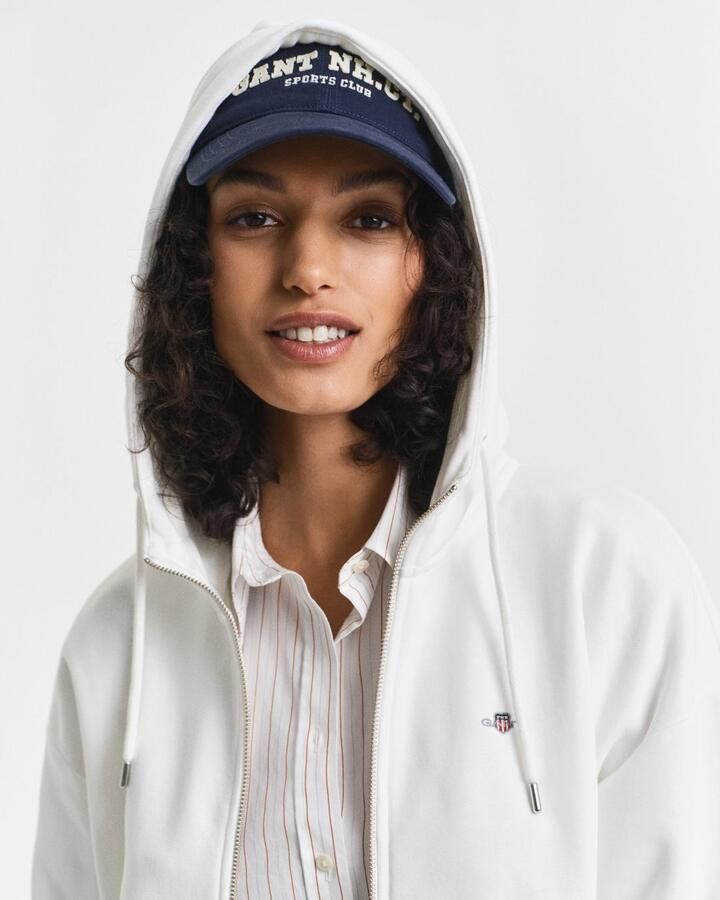 Gant Capuchonsweatvest SHIELD ZIP HOODIE Grafische -borduursel op de borst - Foto 12