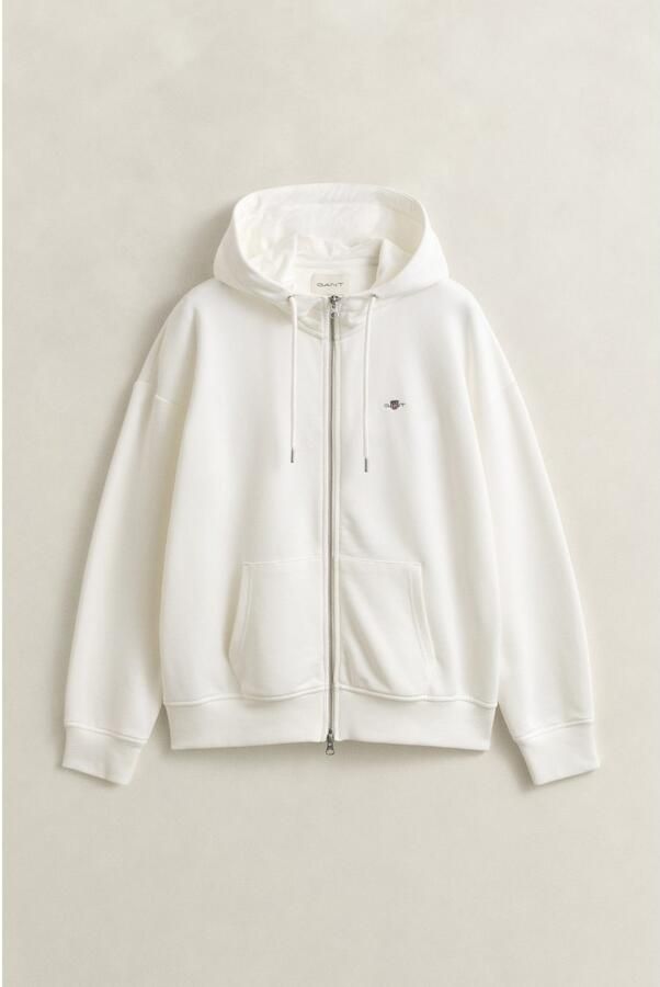 Gant Capuchonsweatvest SHIELD ZIP HOODIE Grafische -borduursel op de borst - Foto 14