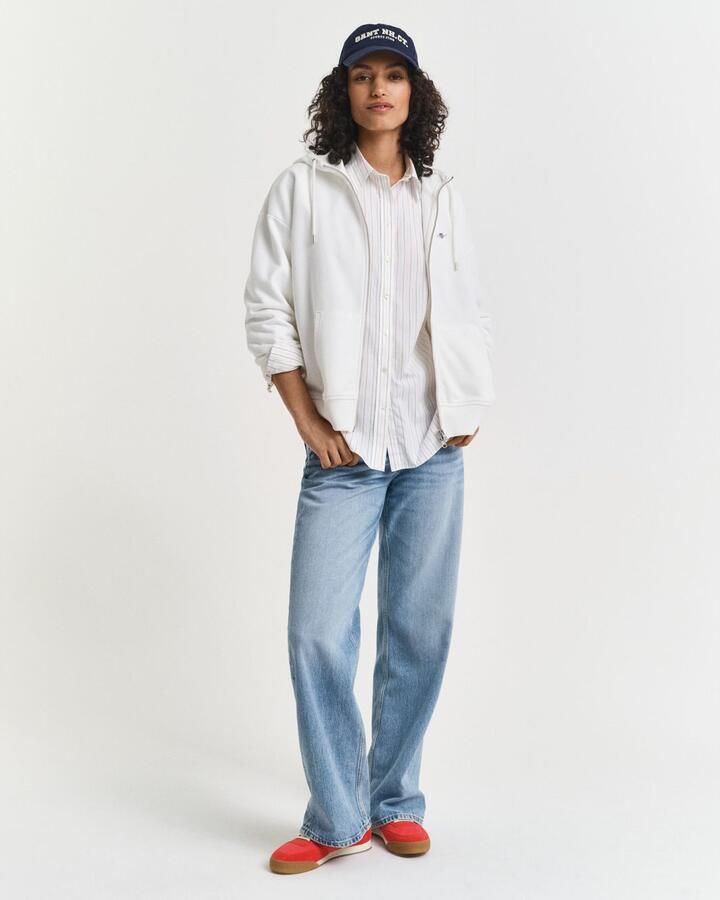 Gant Capuchonsweatvest SHIELD ZIP HOODIE Grafische -borduursel op de borst - Foto 13