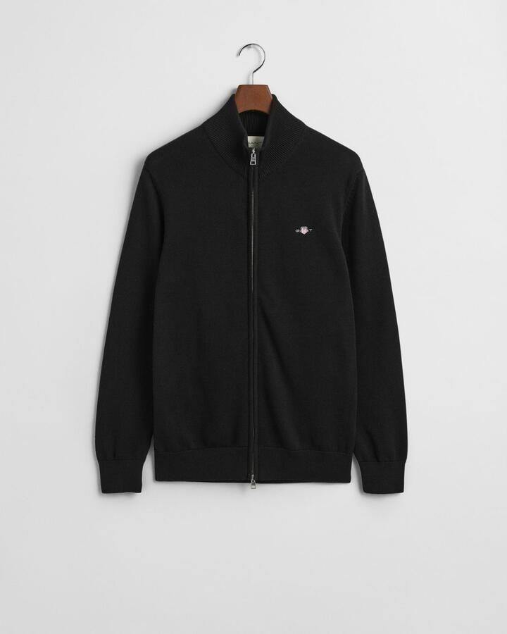 Gant Cardigan CASUAL COTTON ZIP CARDIGAN Met ribbels aan opstaande kraag mouwen en zoom - Foto 5