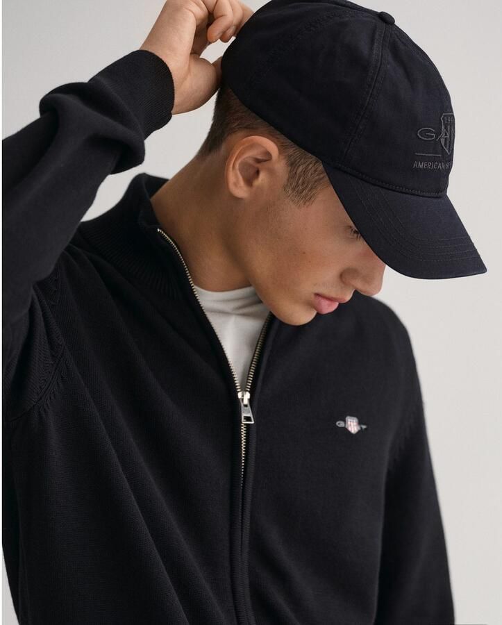Gant Cardigan CASUAL COTTON ZIP CARDIGAN Met ribbels aan opstaande kraag mouwen en zoom