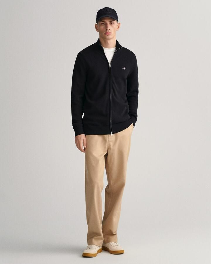 Gant Cardigan CASUAL COTTON ZIP CARDIGAN Met ribbels aan opstaande kraag mouwen en zoom - Foto 13