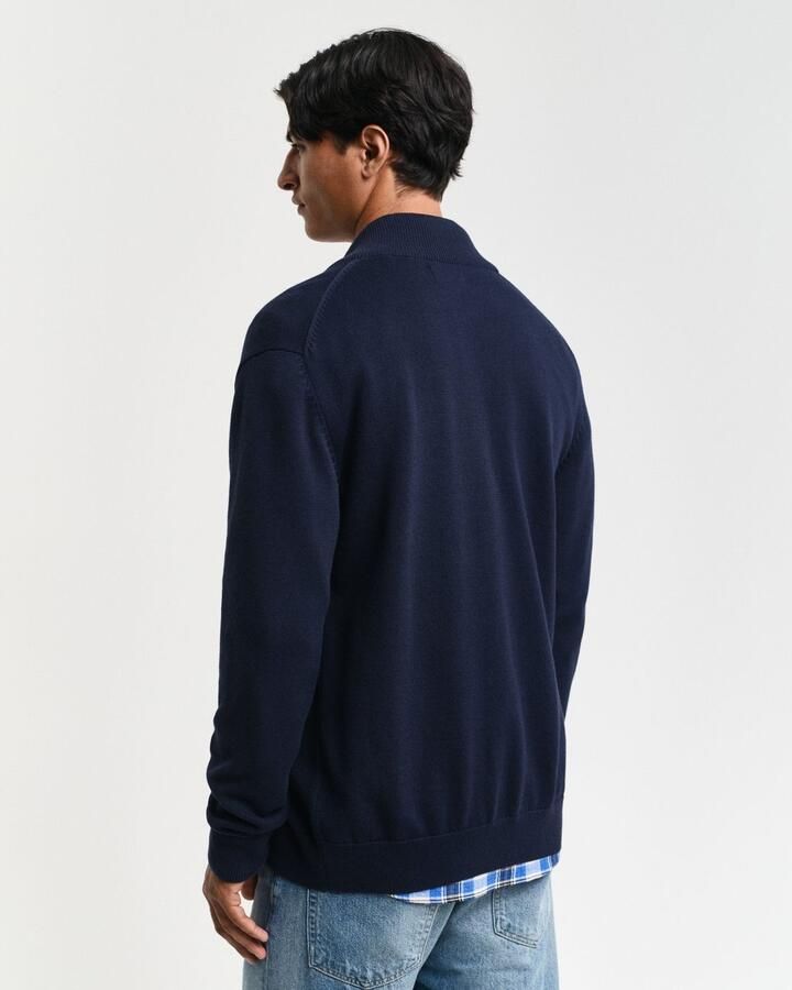 Gant Cardigan CASUAL COTTON ZIP CARDIGAN Met ribbels aan opstaande kraag mouwen en zoom - Foto 8