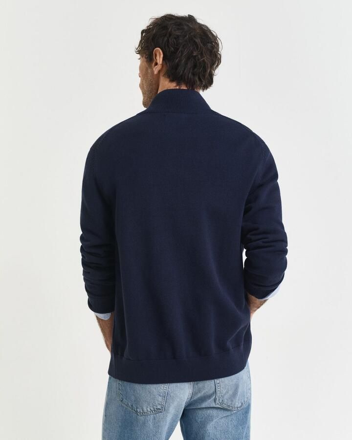 Gant Cardigan CASUAL COTTON ZIP CARDIGAN Met ribbels aan opstaande kraag mouwen en zoom - Foto 9