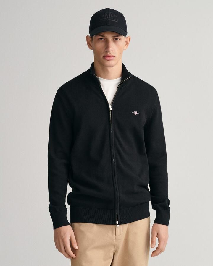 Gant Cardigan CASUAL COTTON ZIP CARDIGAN Met ribbels aan opstaande kraag mouwen en zoom - Foto 14