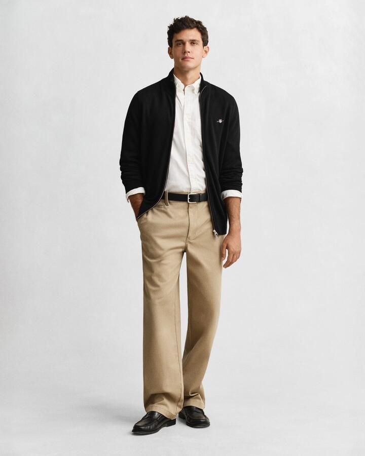 Gant Cardigan CASUAL COTTON ZIP CARDIGAN Met ribbels aan opstaande kraag mouwen en zoom - Foto 16