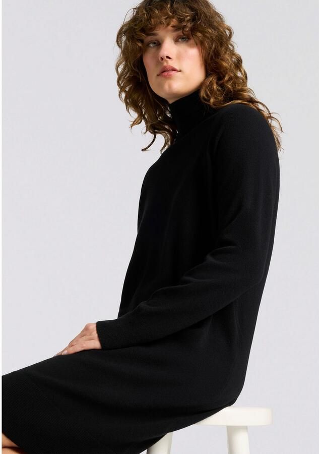 Gant Gebreide jurk SUPERFINE LAMBSWOOL KNIT Winterjurk relaxed fit rolkraag van puur wol