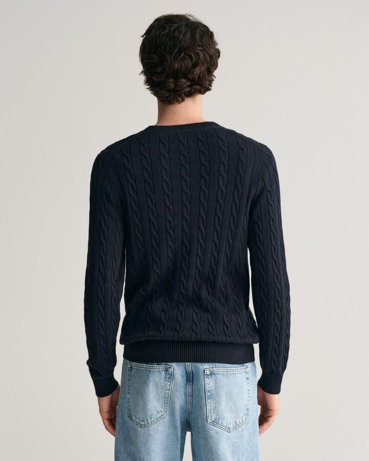 Gant Gebreide trui COTTON CABLE C-NECK met wapen-logo borduurwerk op de borst - Foto 3