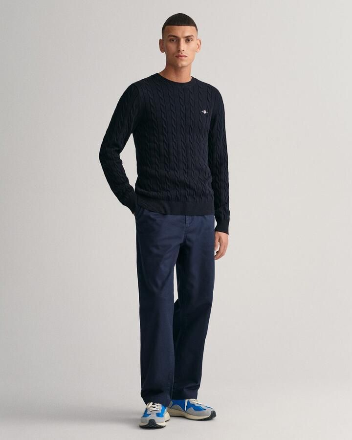 Gant Gebreide trui COTTON CABLE C-NECK met wapen-logo borduurwerk op de borst - Foto 6