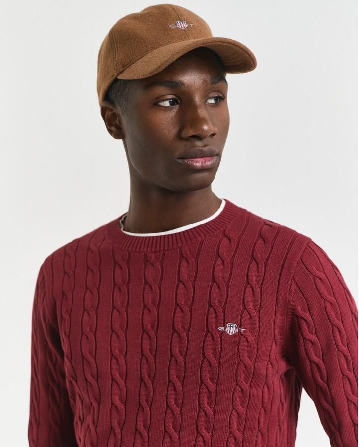 Gant Gebreide trui COTTON CABLE C-NECK met wapen-logo borduurwerk op de borst - Foto 2