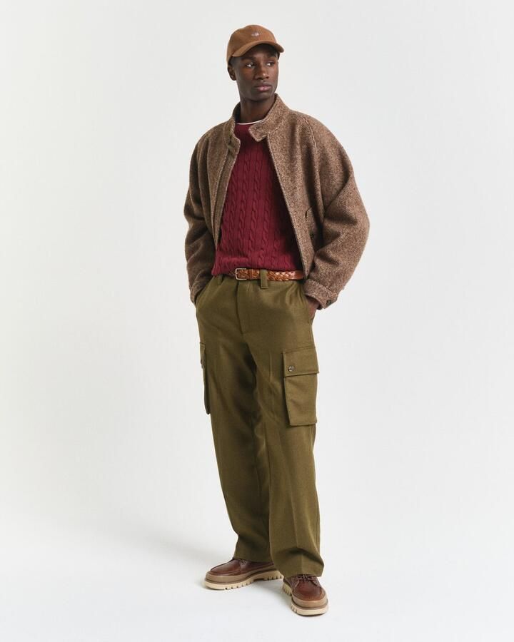 Gant Gebreide trui COTTON CABLE C-NECK met wapen-logo borduurwerk op de borst - Foto 6