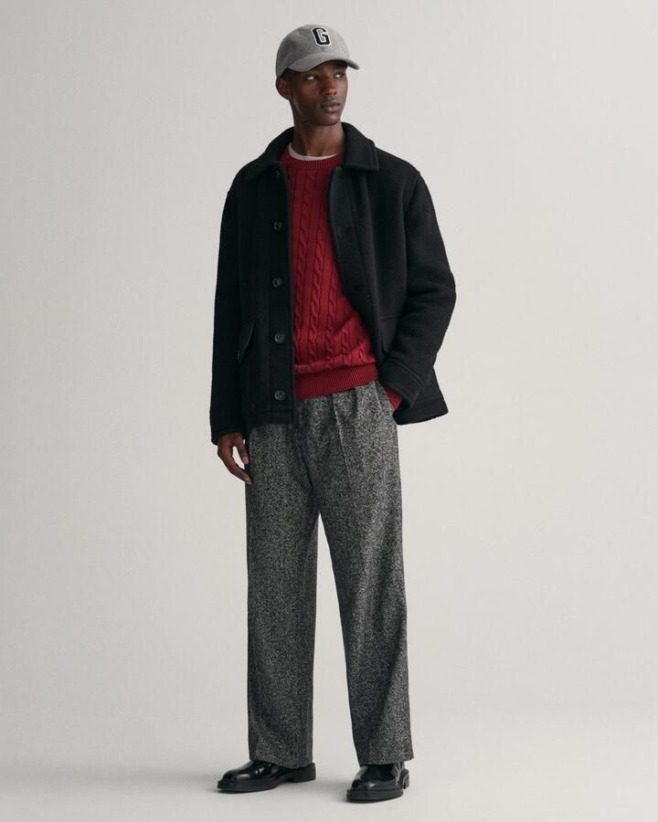 Gant Gebreide trui COTTON CABLE C-NECK met wapen-logo borduurwerk op de borst - Foto 8