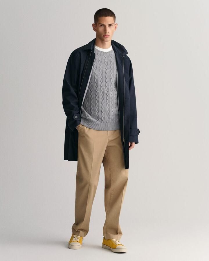 Gant Gebreide trui COTTON CABLE C-NECK met wapen-logo borduurwerk op de borst - Foto 4