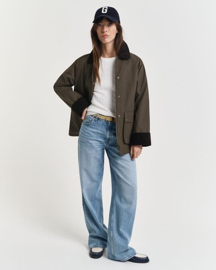 Gant Gebreide trui Stretch Cotton Cable C-Neck met logoborduursel op borsthoogte - Foto 5