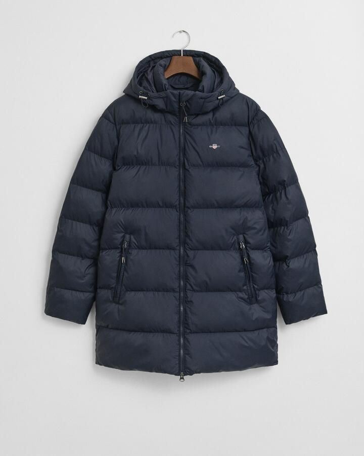 Gant Gewatteerde jas ACTIVE CLOUD MID LENGTH Pufferjas regular fit afneembare capuchon 2-weg-ritssluiting