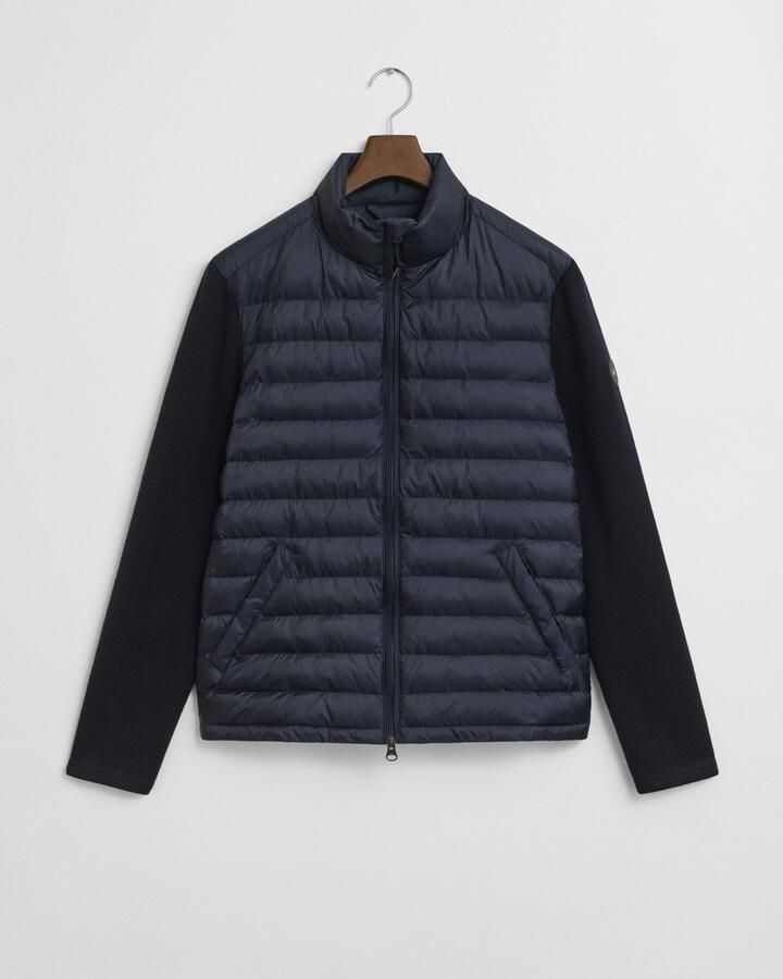 Gant Gewatteerde jas Mixed Media Mouwen van tricot regular fit opstaande kraag