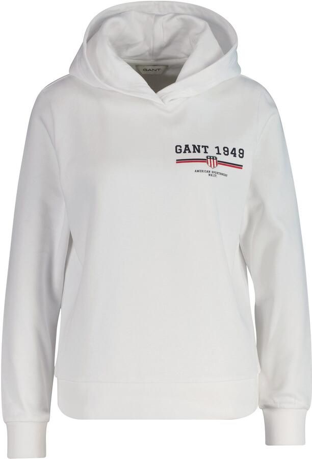 Gant Hoodie REG GRAPHIC HOODIE geribbelde uiteinden capuchon zonder koord