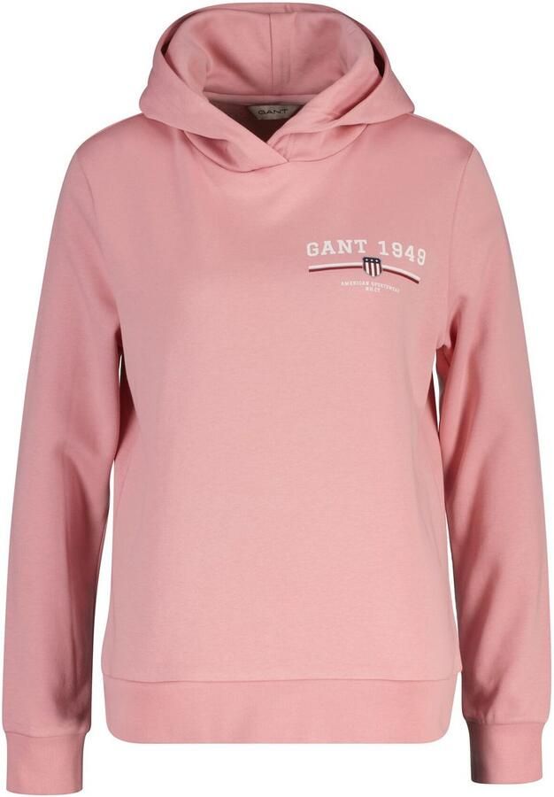Gant Hoodie REG GRAPHIC HOODIE geribbelde uiteinden capuchon zonder koord - Foto 4
