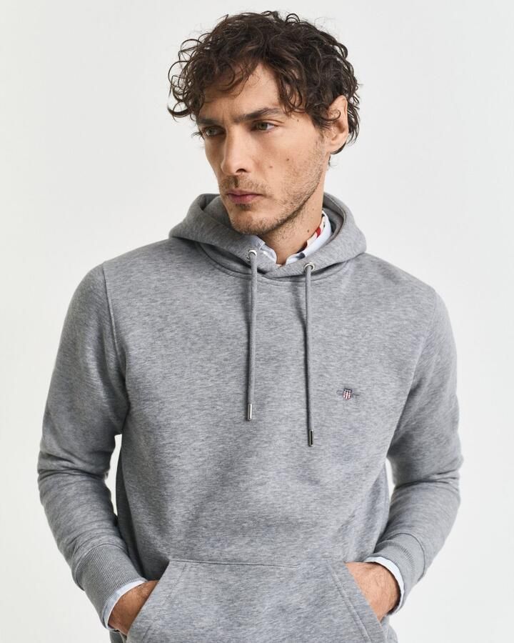 Gant Hoodie REG SHIELD HOODIE met logoborduursel op borsthoogte - Foto 3