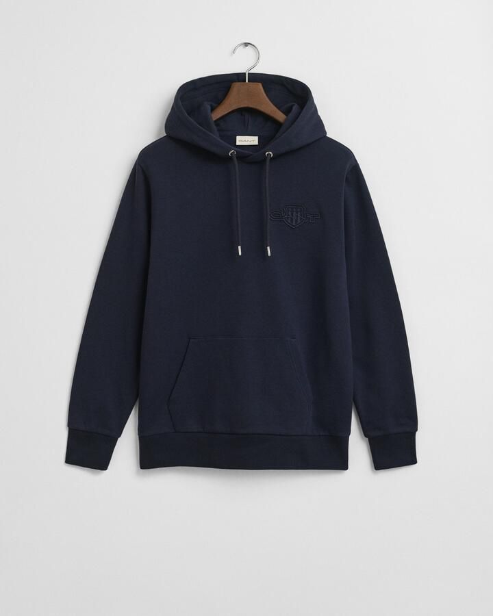 Gant Hoodie TONAL SHIELD Ton-sur-ton borduursel regular fit sweatshirt