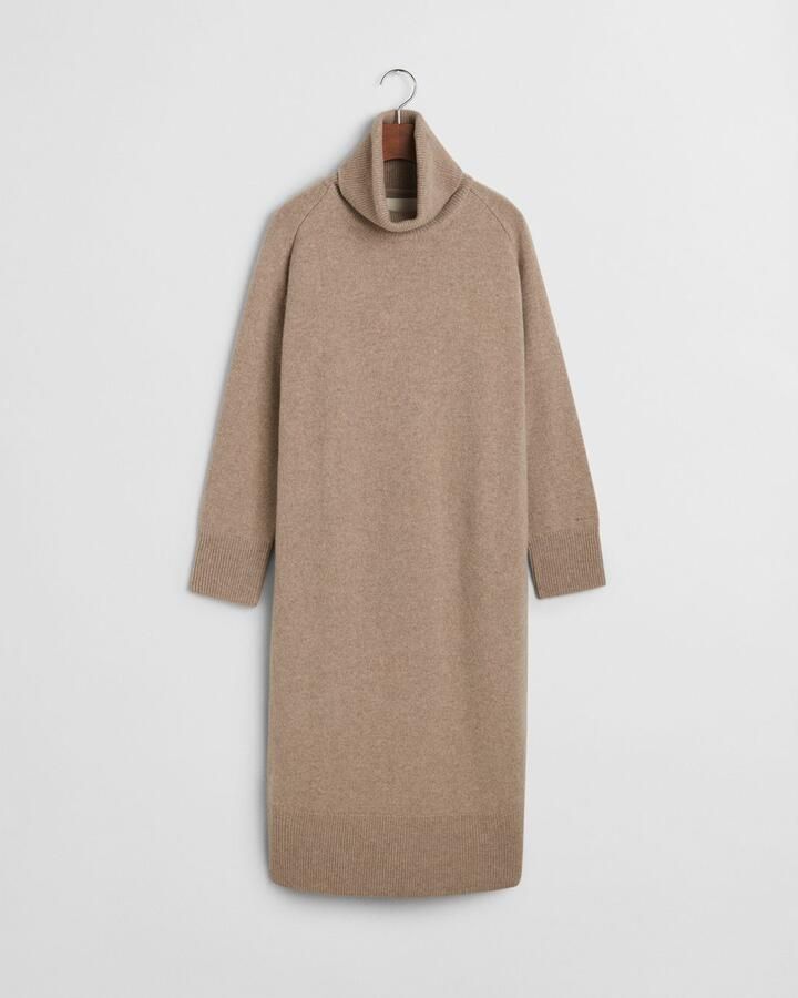 Gant Midi-jurk HERRINGBONE DETAIL ROLLNECK DRESS - Foto 3