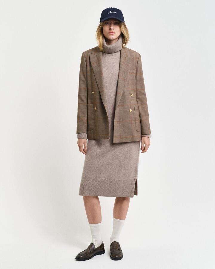 Gant Midi-jurk HERRINGBONE DETAIL ROLLNECK DRESS - Foto 4