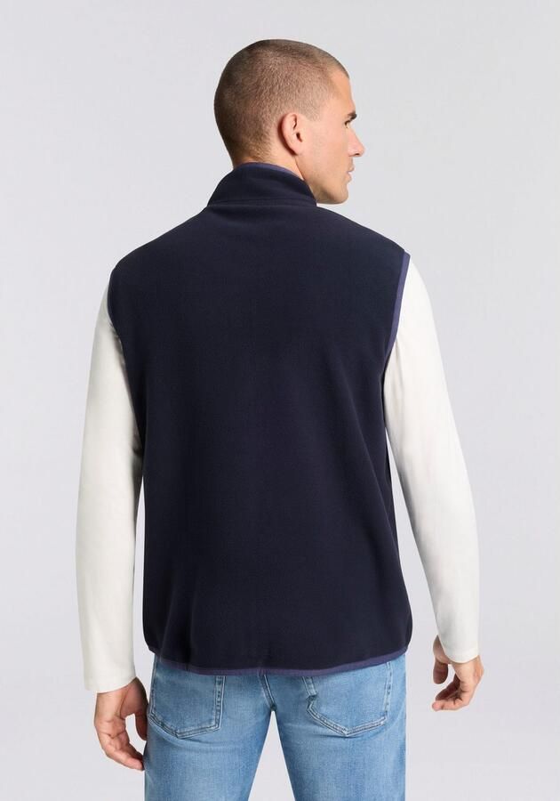 Gant Mouwloos fleecevest Opstaande kraag borstzak met logoborduurwerk - Foto 2