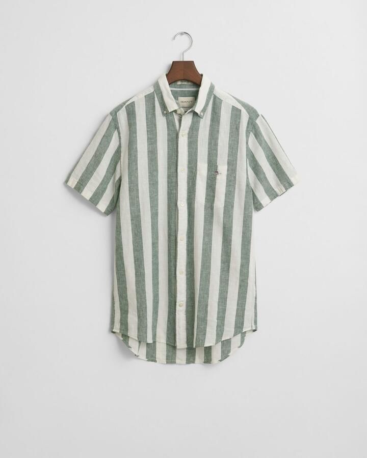 Gant Overhemd met korte mouwen REG COTTON LINEN STRIPE SS SHIRT - Foto 4