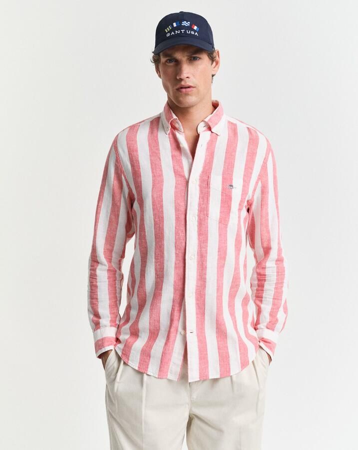 Gant Overhemd met lange mouwen REG COTTON LINEN BOLD STRIPE SHIRT - Foto 5