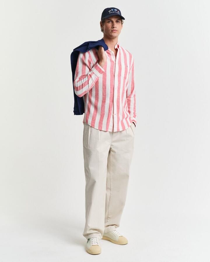 Gant Overhemd met lange mouwen REG COTTON LINEN BOLD STRIPE SHIRT - Foto 3