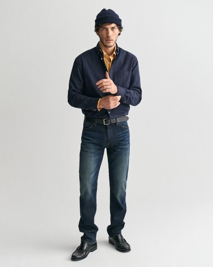 Gant Donkerblauw Button-Down Overhemd met Borstzak Blue Heren - Foto 6