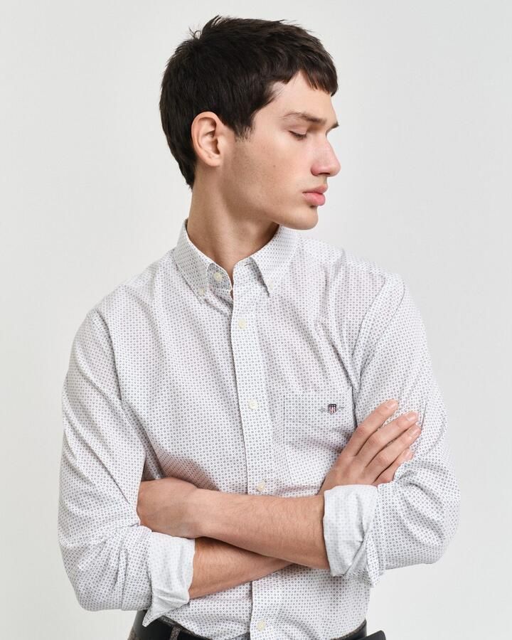 Gant Overhemd met lange mouwen REG MICRO PRINT SHIRT met een subtiele doorlopende micro-print - Foto 2