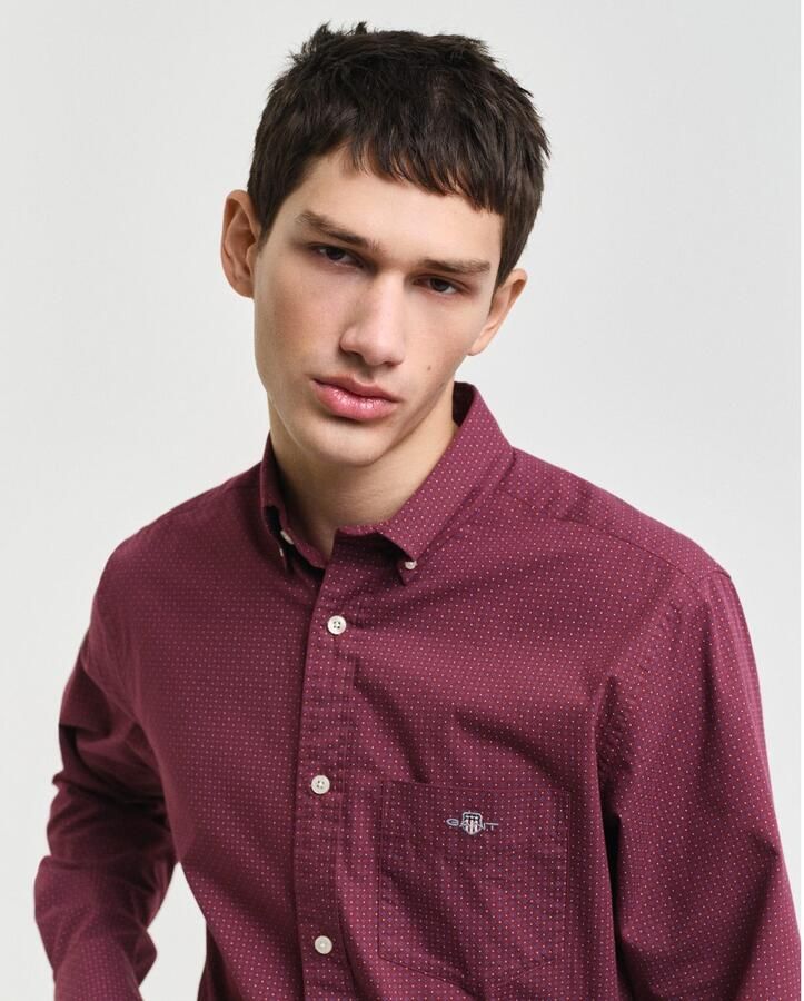 Gant Overhemd met lange mouwen REG MICRO PRINT SHIRT met een subtiele doorlopende micro-print
