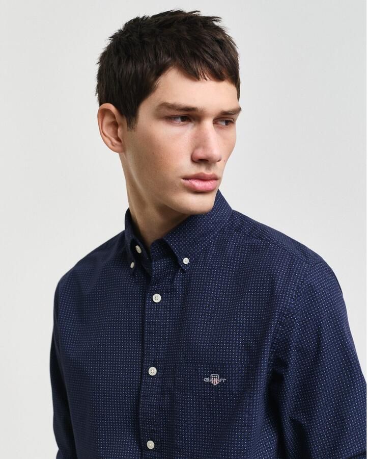 Gant Overhemd met lange mouwen REG MICRO PRINT SHIRT met een subtiele doorlopende micro-print