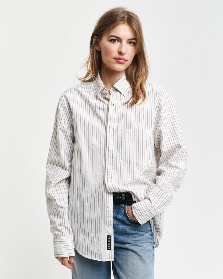 Gant Overhemd met lange mouwen REG OXFORD STRIPE SHIRT unisex in lichte oxford-kwaliteit - Foto 3