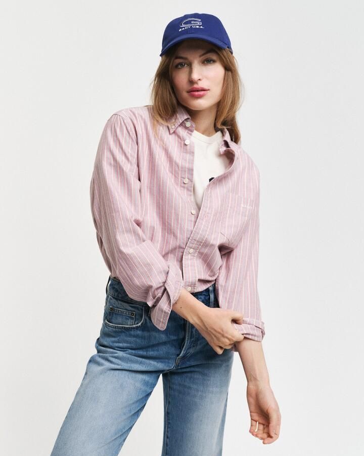 Gant Overhemd met lange mouwen REG OXFORD STRIPE SHIRT unisex in lichte oxford-kwaliteit - Foto 3